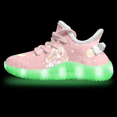 China New fashion popular girls summer light kids yeezy sneaker led light sports shoes for sale