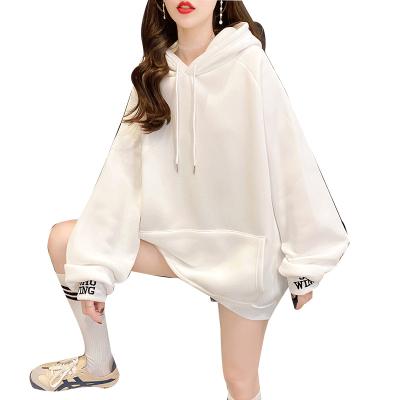 China Autumn anti-shrink leisure loose plus size cartoon printing round neck ladies long sleeve sweater hoodie for sale