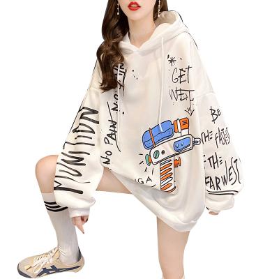 China Sweater Cartoon Printing Anti-Shrink Leisure Loose Plus Size Ladies Round Neck Long Sleeve Hoodie for sale