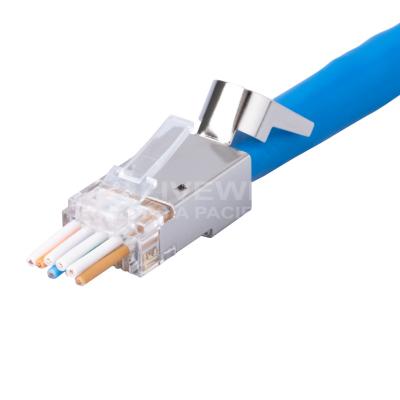 China audio & New promotion RJ45 video utp male modular plug 8p8c trapezoidal cat5/6 connector for sale