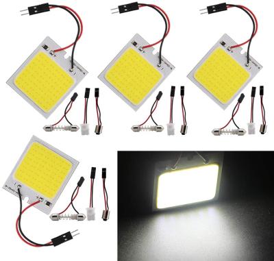 China SAINT COB PVC Led Car Dome Light DC12V 48 LED COB Chip Car Interior Light with Blister Pack and T10 Ba9s Festoon Dome Adapter for sale