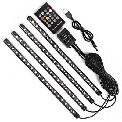 China In HOLY Interface HOLY Car Foot Cigarette Lighter USB Ambient Light Car Music 5050RGB Car Sensor Music LED Bar for sale