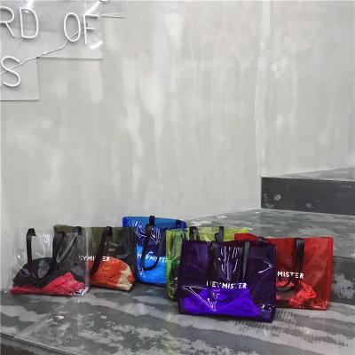 China 2021 fashion handbag wholesale transparent beach PVC plastic cross - body tote shopping bag for women for sale