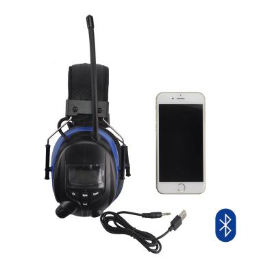 China AM/FM Electronic Muff+ BT Radio Hearing Protection In The Ear Muffs Soundproof Safety Blue Tooth Ear Muffs for sale