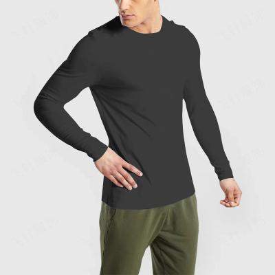 China Sustainable Men's Round Neck All-match T-Shirt Trend Men's Long Sleeve Solid Color Bottoming Shirt for sale