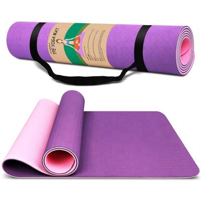 China Fitness Equipment Application Gym Club Women Yoga Mat Double Layer 6mm EVA NBR Anti-Slip Yoga Mat Fitness Accessory for sale