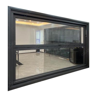 China Grandsea Remote Control Metal Stainless Black Frame Interior Vertical Fold Up Glass Auto Windows For Homes for sale