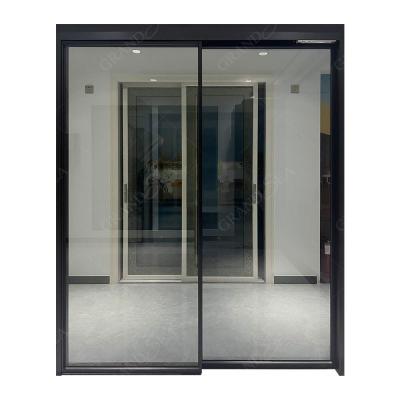 China Modern Waterproof Automatic Pocket Terrace Balcony Patio Hardware Heat Insulation Motor Aluminum Glass Sliding Door For House for sale