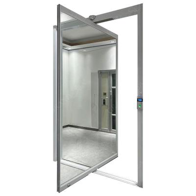 China Modern Entry Grandsea Silver Aluminum Pivot Door Windproof Style For House Wholesale Price Fingerprint Lock Pivot Door for sale