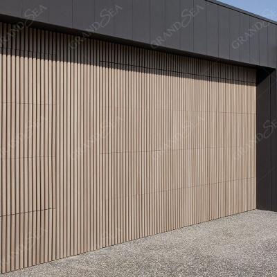 China Decoration Grandsea modern wooden garage door aluminum frame designs wholesale price solid wood garage door for home for sale