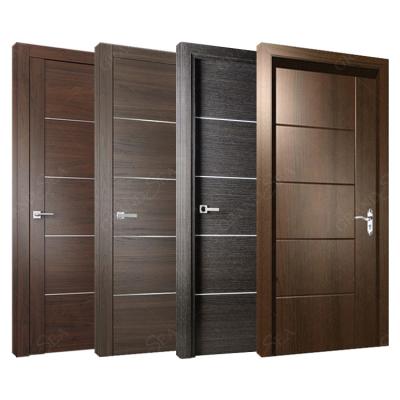 China Wholesale Sound Insulation Guangdong Hotel Veneer Skin PVC WPC China Bedroom Room Solid Wood Plywood Laminated Interior Door for sale