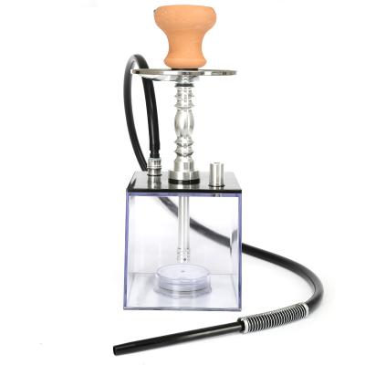 China 2021 Best Selling Amazon Hot Sale Square Acrylic Hookahs With All LED Light Multicolor Hookah Set for sale