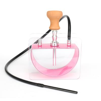 China 2021 New Linjin Acrylic Hot Sale Design Semicircle LED Hookah Instant Light Hookah Set Shisha Acrylic Hookah for sale