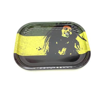 China 2021 Factory Wholesale Custom Metal Tin Rolling Tray Tobacco China Smoking Tray Food Serving Tray for sale