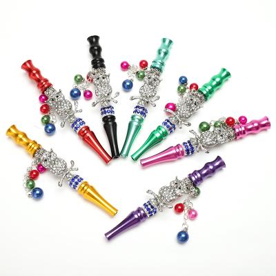 China 2021 Hot Wholesale Metal Accessories Bling Shisha Holder Smoking Pipes Metal Hookah Mouthpiece Tips for sale