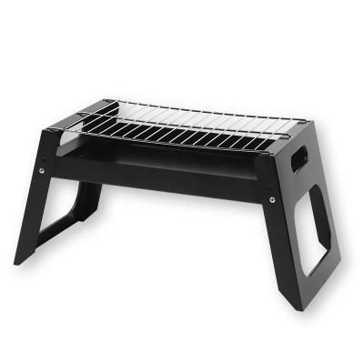 China Food Grade Easily Assembled Outdoor Camping BBQ Grills Rectangle Folding Black Portable BBQ Grills Charcoal Grills for sale