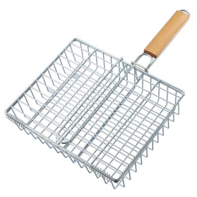 China Dustproof Custom Caged Grill Basket For Vegetable Meat Chicken Fish BBQ Grilling Basket for sale