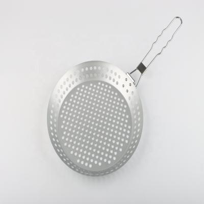 China Easily Cleaned Carbon Steel Grill Pan Non Stick GRILL BARBECUE Tool Perforated Grill Basket for sale