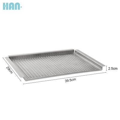 China Easily Cleaned Rectangle Stainless Steel Grill Pan BBQ Cookware Rotisserie Frying Tray Grill Baking Basket for sale