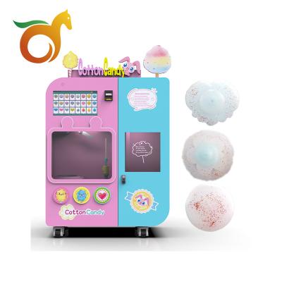 China Customization Accepted Fancy Multiple Color 36 High Efficiency Commercial Cotton Candy Vending Machine Robot for sale