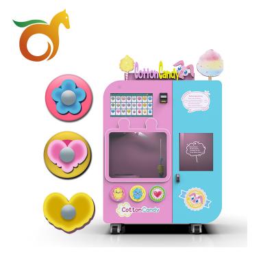 China Customization accepted fast production small size highly interactive flower vending automatic cotton candy machine for sale