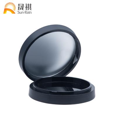 China Personal Care New Product OEM Black Cosmetic Makeup Round Empty Blush Compact Palettes for sale