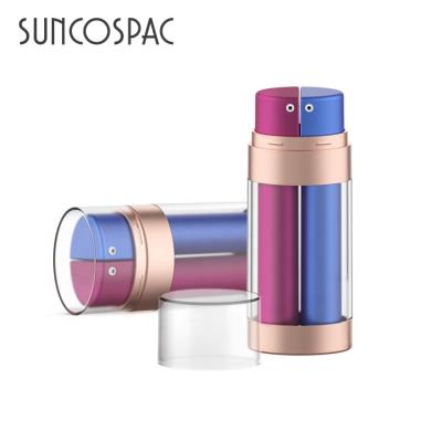 China Personal care cream bottle cosmetic for oil essential airless cosmetic bottle double pump for sale