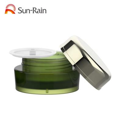 China Mini capacity cosmetic plastic transparent sample round plastic acrylic cosmetic jar luxury cream cosmetic jar for sale