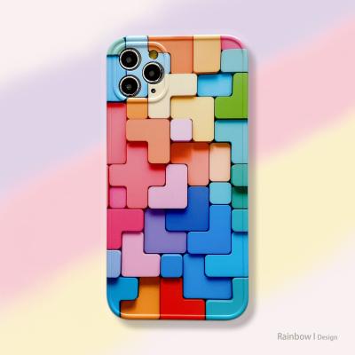 China Drop Shipping Soft Phone Case In Cube Shockproof Silicone Chromatic Perception For iPhone 12 Phone Case for sale