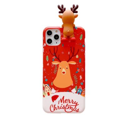 China Unique Christmas Santa Claus Elks Bear Soft TPU Phone Case Cover For iPhone 12 for sale