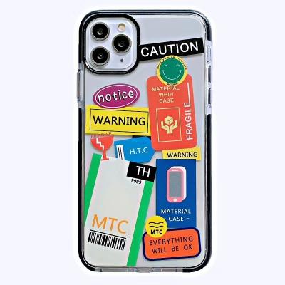 China 2020 Fashion Unique Creative New Brand Color Block Label TPU Phone Case Cover For iPhone 11 Pro Max for sale