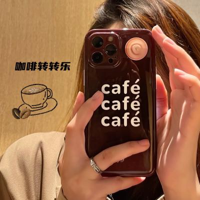 China New 2021 Ins Anti-fall Coffee Stripe Latte Straight Edge Cube Case For iPhone 12pro Max Cell Phone Case for sale