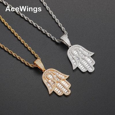 China Hiphop Mens and Womens Cubic Zirconia Brass Cubic Zircon Jewelry Pendant&Necklace CN417 for sale