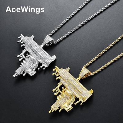 China Hiphop CN140 Iced Out CZ Brass Pendants Mens Hip Hop Jewelry Necklace Party Gift for sale