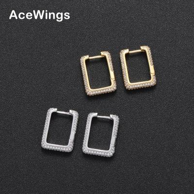 China Hiphop Earrings E056 Hip Hop CZ Brass Zirconia Stud Setting Earrings for sale