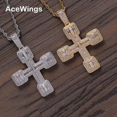 China Bling Brass Hiphop Cross Pendants CN314 Bling CZ Iced Out Hip Hop Necklace For Men for sale