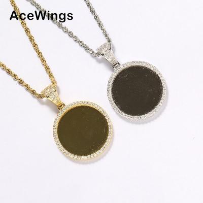 China Hiphop PP06 Hip Hop Photo Pendant With Rope Chain Brass Micro Pave With CZ Stones Necklace Jewelry For Men And Women for sale