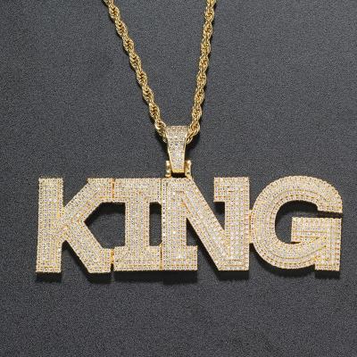 China New Hiphop CP29 Brass Customize Fork Pendant Setting With Zircon Bling Bling Necklace Hip Hop Jewelry for sale