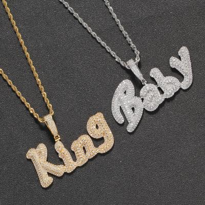 China Hiphop CP23 Brass Customize Pendant Fork Setting With Zircon Bling Bling Necklace Hip Hop Jewelry for sale