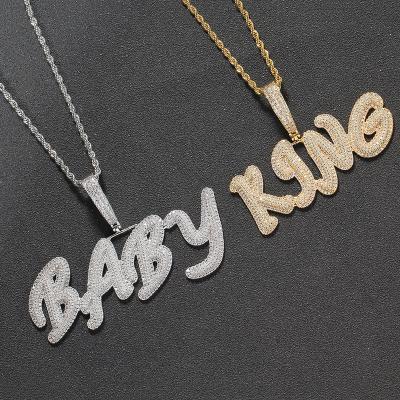 China New Hiphop CP22 Brass Customize Fork Pendant Setting With Zircon Bling Bling Necklace Hip Hop Jewelry for sale