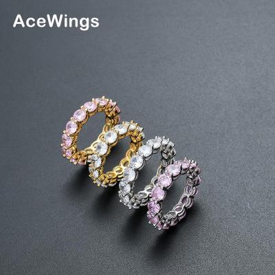 China Brass CZ Ring Cubic Zircon Iced RING Fashion Hip Hop Women's Hiphop Jewelry R021 for sale