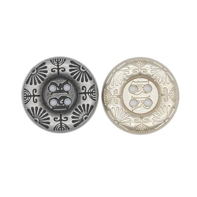 China Sustainable Fancy Sewing Buttons For Clothes Hole Zinc Alloy Metal Custom 4 Snap Button Round Plating Backer Eco - Friendly for sale