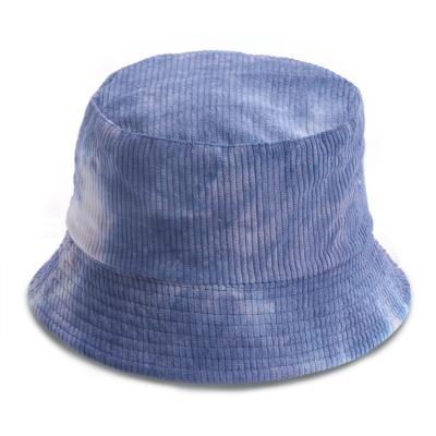 China High Quality Image Custom Sublimated Blue Neck Rose Tie Dye Bucket Hat for sale