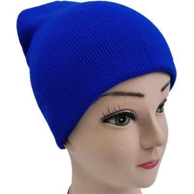 China COMMON Cuff Knit Beanie Hats Wholesale Custom Acrylic Winter Beanies for sale