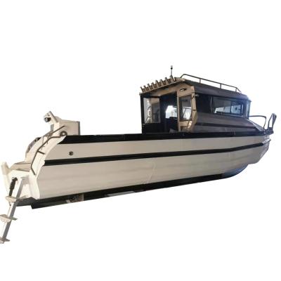 China Recreational Sports Fishing Australian Designed 25ft Aluminum Alloy Fishing Boat Flat Cabin Boats With Pontoon Tubes for sale