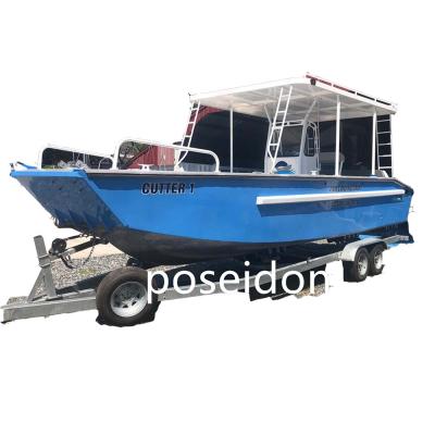 China Luxury Aluminum Water Sports 7.5m Boat Landing Barge Fishing Boat For Sale for sale