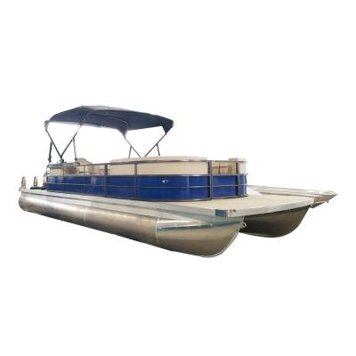 China Sea - River - Lake - Ocean Manufacture Cheap 8m Fishing Aluminum Boat Factory 27ft Aluminum Pontoon Boat for sale