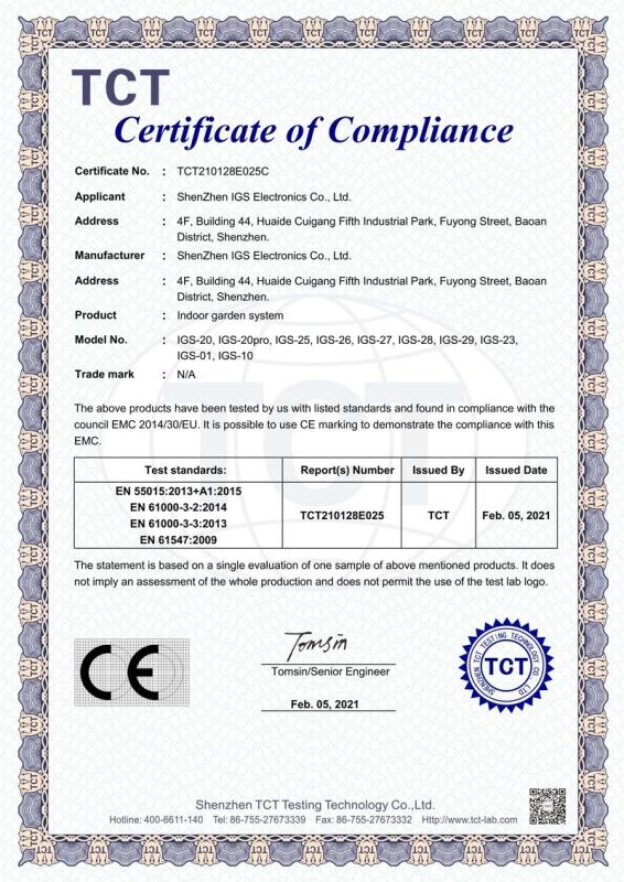 CE - Shenzhen IGS Electronics Co., Ltd.