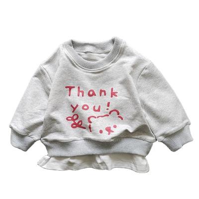 China Anti-Shrink Kids Fall Fabrics Plain Cotton Plain Hoodie Blank Sweatshirt Baby Crewneck Unisex Custom Sweatshirt for sale