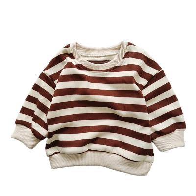 China Simple Crewneck Hoodie Anti-shrink Collared Kids Crop Top Baby Brown Set Custom Sweatshirt for sale